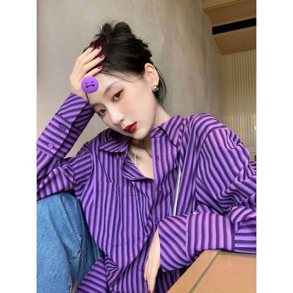 women's blouses shirts xej purple striped shirt fashion women casual youth long sleeve tunics clothing spring summer 230306, White
women's blouses shirts xej purple striped shirt fashion women casual youth long sleeve tunics clothing spring summer 230306, White