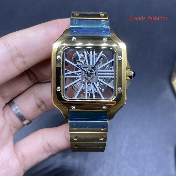 boutique men's watch gold stainless steel sports watches skeleton hollow-out dial quartz movement watch, Slivery;brown
boutique men's watch gold stainless steel sports watches skeleton hollow-out dial quartz movement watch, Slivery;brown