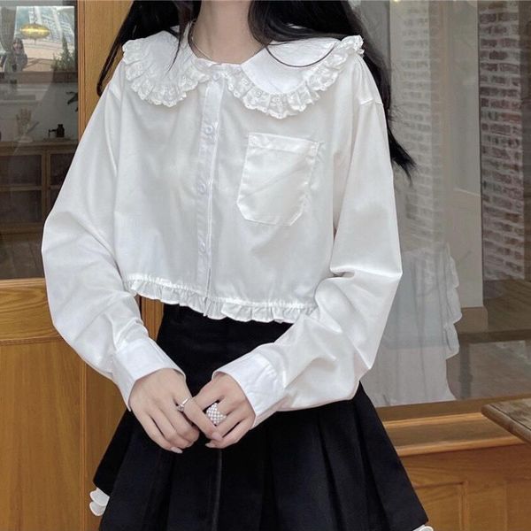 women's blouses shirts houzhou kawaii white shirt women ruffle lace patchwork lolita blouse sweet preppy style blue peter pan collar l
women's blouses shirts houzhou kawaii white shirt women ruffle lace patchwork lolita blouse sweet preppy style blue peter pan collar l