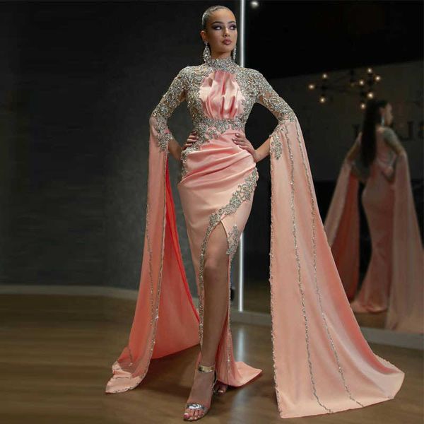 party dresses 2023 new women's dress high neck long sleeve long split irregular evening dress t230303, White;black
party dresses 2023 new women's dress high neck long sleeve long split irregular evening dress t230303, White;black