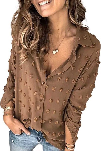 womens blouse silk summer women pompom button down shirt casual blouse size s-2xl, White
womens blouse silk summer women pompom button down shirt casual blouse size s-2xl, White