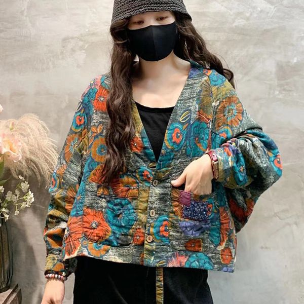 women's jackets 21autumn women coats sweet style print loose pockets ribbons vneck collar female fashion cotton cardigan wild 230306, Black;brown
women's jackets 21autumn women coats sweet style print loose pockets ribbons vneck collar female fashion cotton cardigan wild 230306, Black;brown