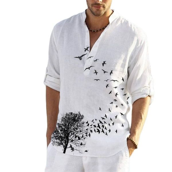 men's casual shirts men's white blouse cotton linen shirt loose print long sleeve tee shirt summer autumn casual handsome men, White;black
men's casual shirts men's white blouse cotton linen shirt loose print long sleeve tee shirt summer autumn casual handsome men, White;black
