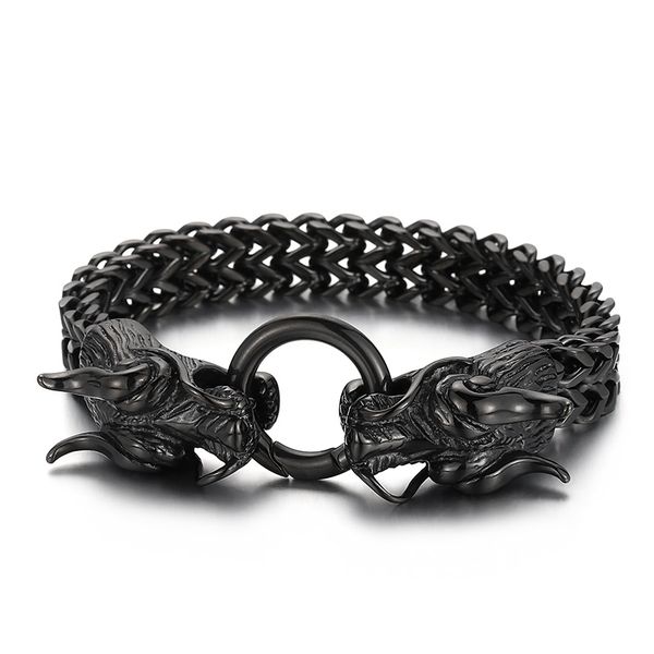 men's black multi-layer wheat chain bracelet stainless steel double dragon buckle bracelet bangle for father .husband gifts 12mm 9inch
men's black multi-layer wheat chain bracelet stainless steel double dragon buckle bracelet bangle for father .husband gifts 12mm 9inch