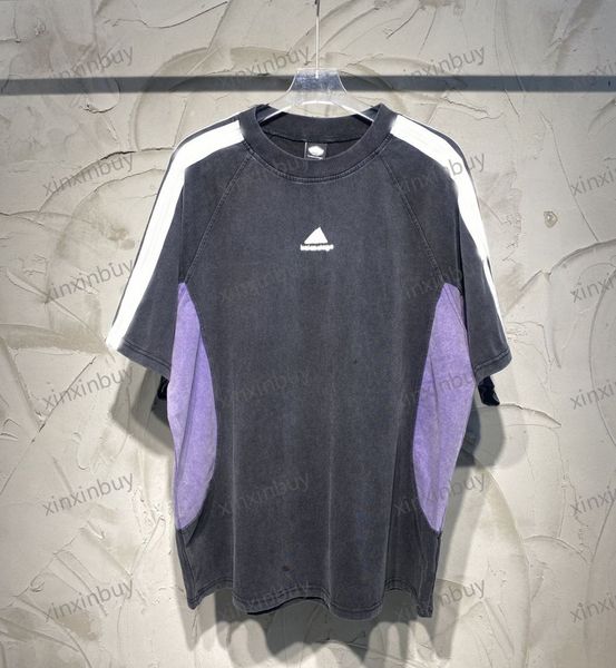 xinxinbuy men designer tee t shirt 23ss paris panelled letter embroidery short sleeve cotton women black white blue oversize xs-xl, Black;brown
xinxinbuy men designer tee t shirt 23ss paris panelled letter embroidery short sleeve cotton women black white blue oversize xs-xl, Black;brown