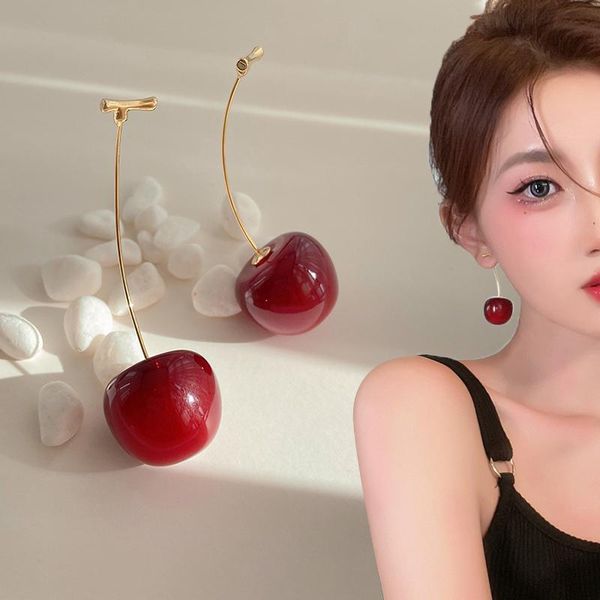 red cherry earrings accessories for women fruit statement dangle earring wedding party korean jewelry gift mujer, Silver
red cherry earrings accessories for women fruit statement dangle earring wedding party korean jewelry gift mujer, Silver