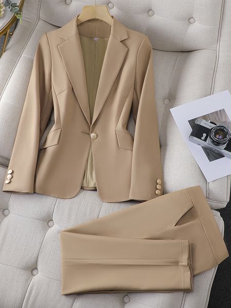 women's suits blazers office ladies business work wear pant suit women blazer and trouser apricot black solid formal 2 piece set 230306, White;black
women's suits blazers office ladies business work wear pant suit women blazer and trouser apricot black solid formal 2 piece set 230306, White;black