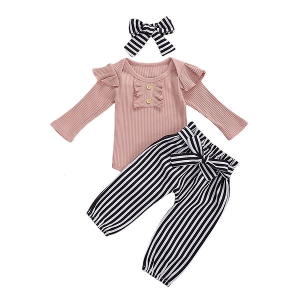 clothing sets three piece baby girls clothes fresh solid color long sleeve jumpsuit and stripe floral long pants with headband 230303, White
clothing sets three piece baby girls clothes fresh solid color long sleeve jumpsuit and stripe floral long pants with headband 230303, White