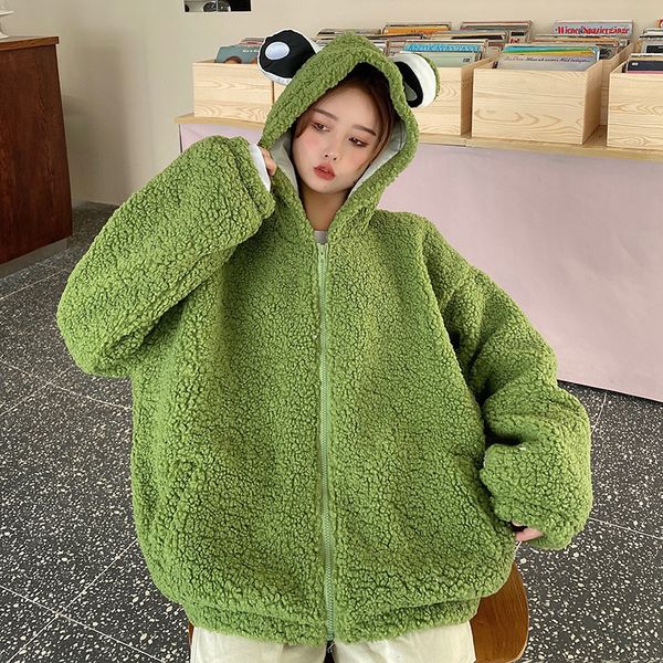 women's hoodies sweatshirts autumn winter kawaii frog hooded sweatshirt zipup plush fleece oversized hoodie thicken warm outwear cute a, Black
women's hoodies sweatshirts autumn winter kawaii frog hooded sweatshirt zipup plush fleece oversized hoodie thicken warm outwear cute a, Black
