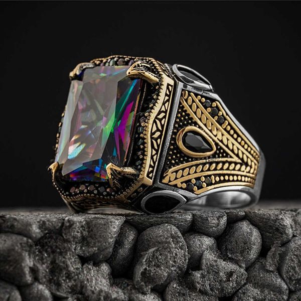 cluster rings retro handmade turkish signet rings for men ancient silver color carved eagle ring mystic zircon inlay new punk motor biker ri, Golden;silver
cluster rings retro handmade turkish signet rings for men ancient silver color carved eagle ring mystic zircon inlay new punk motor biker ri, Golden;silver