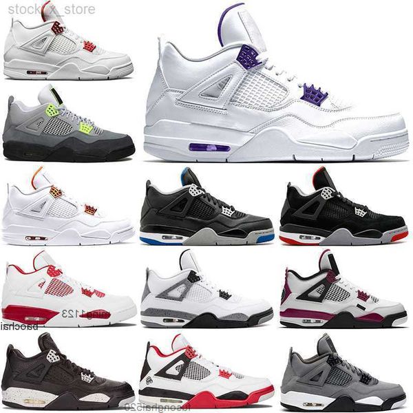 2023 casual classic men high basketball shoes 4 4s black cat court purple university red neon bred alternate motorsport orange metallic 067m
