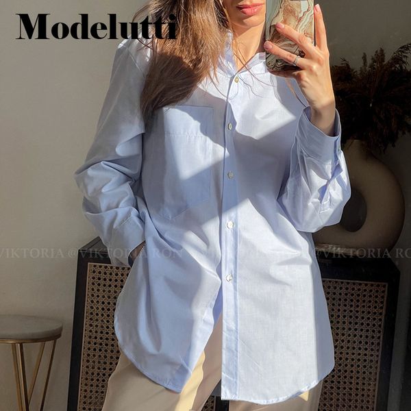 women's blouses shirts modelutti spring autumn fashion poplin pinstripe blouse simple casual pocket lapel loose shirt temperament wome, White
women's blouses shirts modelutti spring autumn fashion poplin pinstripe blouse simple casual pocket lapel loose shirt temperament wome, White
