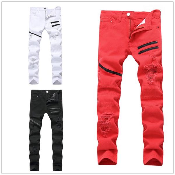 men's plus size pants jeans man ripped hole straight designer denim with contrast color fashion casual zipper male slim trous303a, Black;brown
men's plus size pants jeans man ripped hole straight designer denim with contrast color fashion casual zipper male slim trous303a, Black;brown