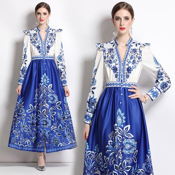 2023 floral casual party maxi dress long sleeve women designer v-neck formal pleated empire wais dresses sweet cute resort wear ladies offic, Black;gray
2023 floral casual party maxi dress long sleeve women designer v-neck formal pleated empire wais dresses sweet cute resort wear ladies offic, Black;gray