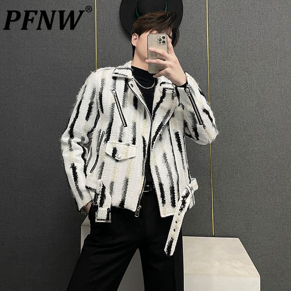 men s jackets pfnw autumn winter lamb striped design motorcycle streetwear style casual lapel short fashion coats 28a0913 230306, Black;brown
men s jackets pfnw autumn winter lamb striped design motorcycle streetwear style casual lapel short fashion coats 28a0913 230306, Black;brown