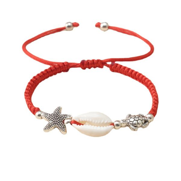 boho shell charm bracelet handmade summer beach adjustable starfish turtle red rope braid bracelets, Golden;silver
boho shell charm bracelet handmade summer beach adjustable starfish turtle red rope braid bracelets, Golden;silver