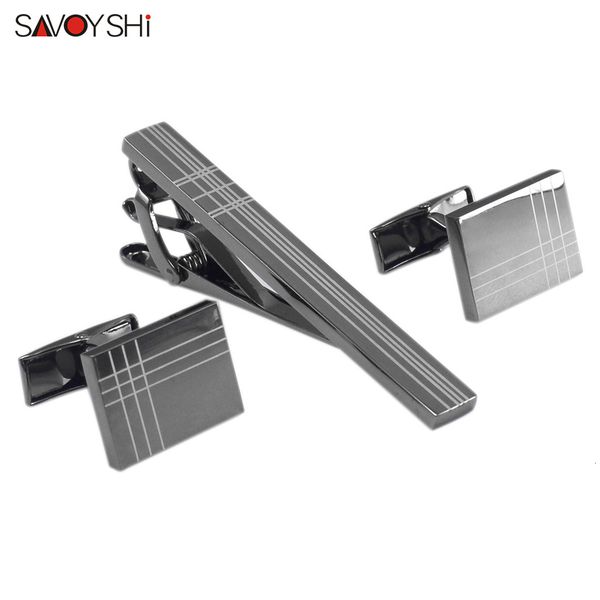cuff links savoyshi classic square black laser stripe bussiness mens cufflinks tie clips set necktie pin bars clip clasp 230306, Silver
cuff links savoyshi classic square black laser stripe bussiness mens cufflinks tie clips set necktie pin bars clip clasp 230306, Silver