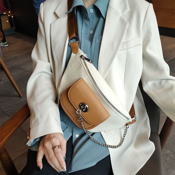 waist bags chain waist bag women's soft leather large capacity versatile messenger chest 230306
waist bags chain waist bag women's soft leather large capacity versatile messenger chest 230306