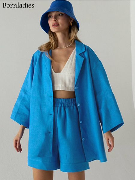 women s two piece pants bornladies summer white 100 cotton shorts suit long sleeve casual sets wide leg 2 pieces outfits 230303
women s two piece pants bornladies summer white 100 cotton shorts suit long sleeve casual sets wide leg 2 pieces outfits 230303