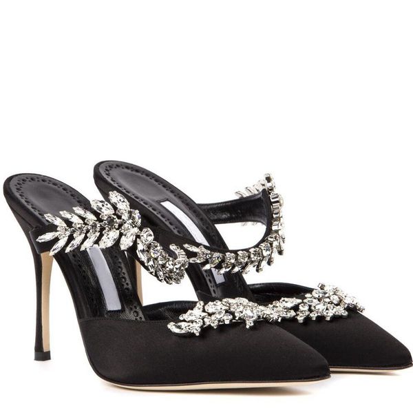 elegant brand lurum sandals shoes & women mules satin crystal embellished stiletto high heel pointed toe wedding party lady slipper eu34-41, Black
elegant brand lurum sandals shoes & women mules satin crystal embellished stiletto high heel pointed toe wedding party lady slipper eu34-41, Black
