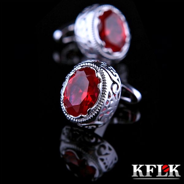 cuff links kflk jewelry french shirt cufflink for men designer brand red crystal link button luxury wedding guests 230306, Silver
cuff links kflk jewelry french shirt cufflink for men designer brand red crystal link button luxury wedding guests 230306, Silver