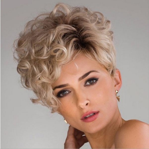europe and the united states blonde wig with short curly hair, fluffy high temperature silk wigs, Black
europe and the united states blonde wig with short curly hair, fluffy high temperature silk wigs, Black