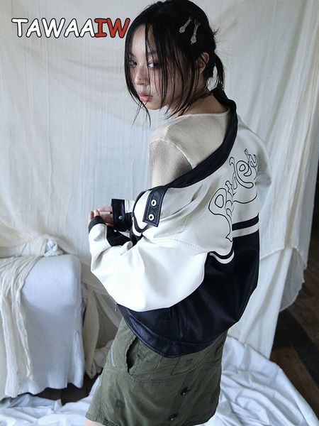 women's jackets tawaaiw pu leather coat jacket women casual y2k vintage female patchwork streetwear american retro locomotive outwear 2, Black;brown
women's jackets tawaaiw pu leather coat jacket women casual y2k vintage female patchwork streetwear american retro locomotive outwear 2, Black;brown