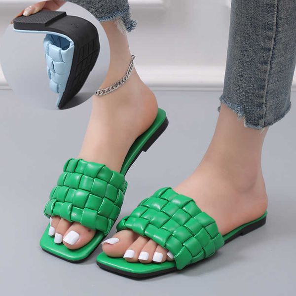 Sandals 2023 New Green Weaving Soft Outdoor Slippers — compare prices at CompareOffers