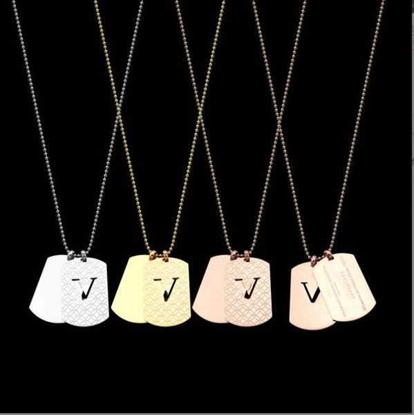 pendant necklaces v plaid carved double-brand men's military brand necklace for foreign trade couples medium and long necklaces, Silver
pendant necklaces v plaid carved double-brand men's military brand necklace for foreign trade couples medium and long necklaces, Silver