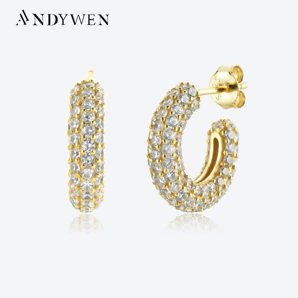 stud andywen 925 sterling silver clear zircon pave hoops huggie earring piercing wedding crystal fine jewelry 230306, Golden;silver
stud andywen 925 sterling silver clear zircon pave hoops huggie earring piercing wedding crystal fine jewelry 230306, Golden;silver