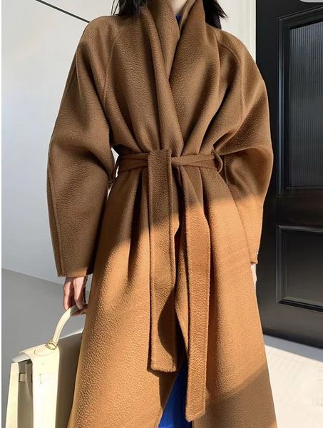 women's wool blend's large lapel classic water ripple coats jacket autumn winter double faced trench coat for women 230306, Black
women's wool blend's large lapel classic water ripple coats jacket autumn winter double faced trench coat for women 230306, Black