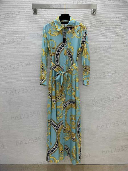 womens designer clothing silk dresses leisure retro fashion light blue gold pattern retro print buckle placket waist large swing long-sleeve, Black;gray
womens designer clothing silk dresses leisure retro fashion light blue gold pattern retro print buckle placket waist large swing long-sleeve, Black;gray