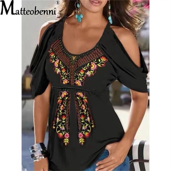 women's blouses shirts summer elegant hollow out off shoulder women half sleeve v neck floral print t casual loose pullover 230306, White
women's blouses shirts summer elegant hollow out off shoulder women half sleeve v neck floral print t casual loose pullover 230306, White