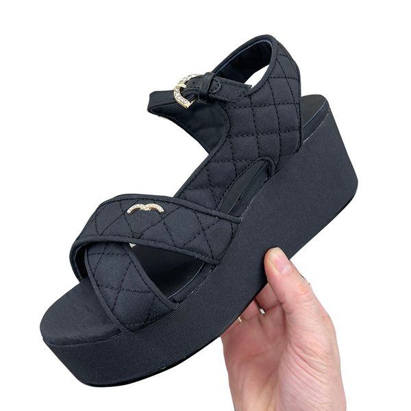 calfskin womens sandals fish mouth wedges heels dress shoes cloth adjustable ankle buckle slippers designer quilted texture for summer metal, Black
calfskin womens sandals fish mouth wedges heels dress shoes cloth adjustable ankle buckle slippers designer quilted texture for summer metal, Black