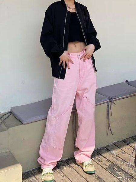 women's jeans houzhou harajuku streetwear pink baggy jeans women oversize y2k wide leg denim pants high waist pockets grunge trousers f, Blue
women's jeans houzhou harajuku streetwear pink baggy jeans women oversize y2k wide leg denim pants high waist pockets grunge trousers f, Blue