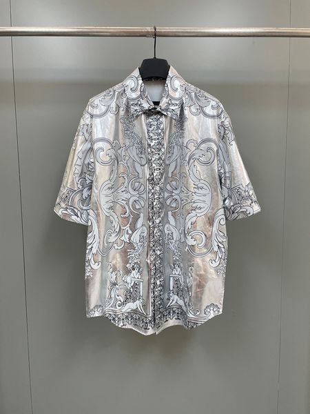 2023 men's printed lapel casual shirt light luxury brand design spring and autumn new short-sleeved shirt, White;black
2023 men's printed lapel casual shirt light luxury brand design spring and autumn new short-sleeved shirt, White;black