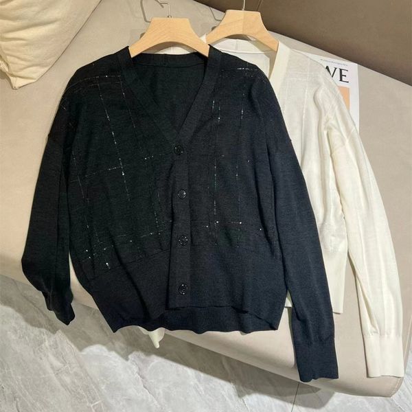 women's knits tees naizaiga 2023 spring merino wool silk blending loose fitting vneck white beading gray female cardigans sweater qwx21
women's knits tees naizaiga 2023 spring merino wool silk blending loose fitting vneck white beading gray female cardigans sweater qwx21