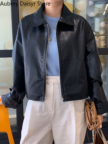 women's jackets korean fashion elegant leather women winter streetwear cropped faux fur coat high street vintage moto biker zipper 2303, Black;brown
women's jackets korean fashion elegant leather women winter streetwear cropped faux fur coat high street vintage moto biker zipper 2303, Black;brown
