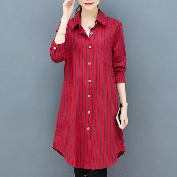 women's blouses shirts casual korean midi striped print shirt for female turn-down collar single-breasted fashion long sleeve blouse wo, White
women's blouses shirts casual korean midi striped print shirt for female turn-down collar single-breasted fashion long sleeve blouse wo, White