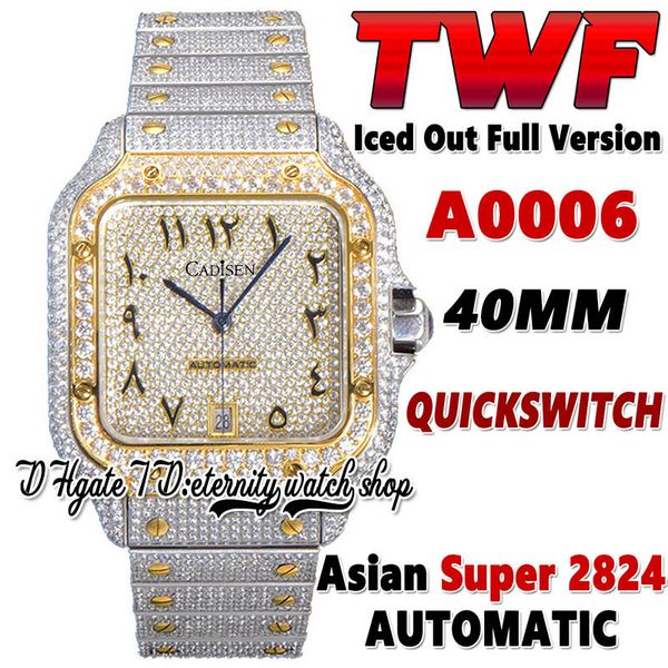 2022 twf tw20006 paved diamonds mens watch eta a2824 automatic fully iced out diamond two tone gold arabic dial quick switch steel bracelet, Slivery;brown
2022 twf tw20006 paved diamonds mens watch eta a2824 automatic fully iced out diamond two tone gold arabic dial quick switch steel bracelet, Slivery;brown