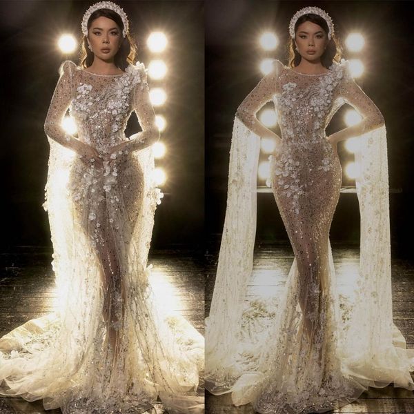 lllusion mermaid wedding dresses with 3d-applique shawl new exquisite pearls sequined ball gown sweep train robe de vestido, White
lllusion mermaid wedding dresses with 3d-applique shawl new exquisite pearls sequined ball gown sweep train robe de vestido, White