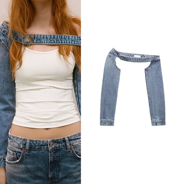 women's tanks camis pb za spring women's design sense denim sleeves long sleeved one word collar strapless 8197 604 230306, White
women's tanks camis pb za spring women's design sense denim sleeves long sleeved one word collar strapless 8197 604 230306, White