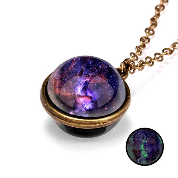 vintage colorful galaxy universe round pendant necklace glow in the dark glass ball metal chain choker fashion jewelry gift, Silver
vintage colorful galaxy universe round pendant necklace glow in the dark glass ball metal chain choker fashion jewelry gift, Silver