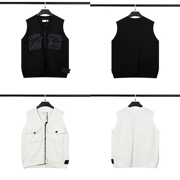 vest men's brand fashion coat classic double pocket zipper embroidered quality badge sweater toney vest, Black;white
vest men's brand fashion coat classic double pocket zipper embroidered quality badge sweater toney vest, Black;white