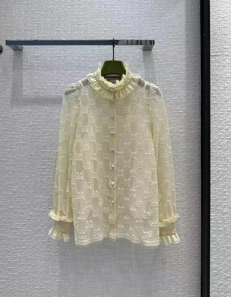 milan runway shirts 2023 new spring summer ruffled long sleeve designer blouses brand same style women's shirts 0306-1, White
milan runway shirts 2023 new spring summer ruffled long sleeve designer blouses brand same style women's shirts 0306-1, White
