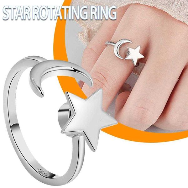 cluster rings accessories for women moon star spinner rings for women anxiety ring spinning ring stress relief ring aesthetic jewelry anillo, Golden;silver
cluster rings accessories for women moon star spinner rings for women anxiety ring spinning ring stress relief ring aesthetic jewelry anillo, Golden;silver