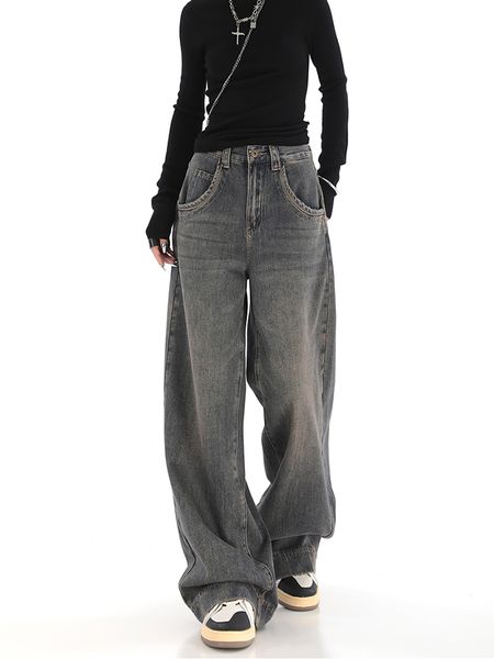 women's jeans women high waist loose jeans straight wide leg denim female y2k casual streetwear vintage baggy trouser 230306, Blue
women's jeans women high waist loose jeans straight wide leg denim female y2k casual streetwear vintage baggy trouser 230306, Blue