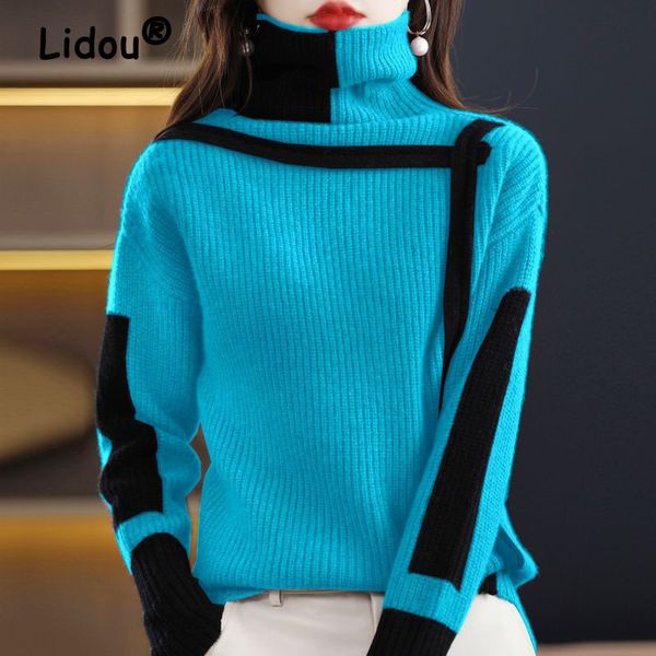 women's sweaters woman sweaters autumn winter fashion solid patchwork casual female pullover long sleeve turtleneck jumper knitted soft, White;black
women's sweaters woman sweaters autumn winter fashion solid patchwork casual female pullover long sleeve turtleneck jumper knitted soft, White;black
