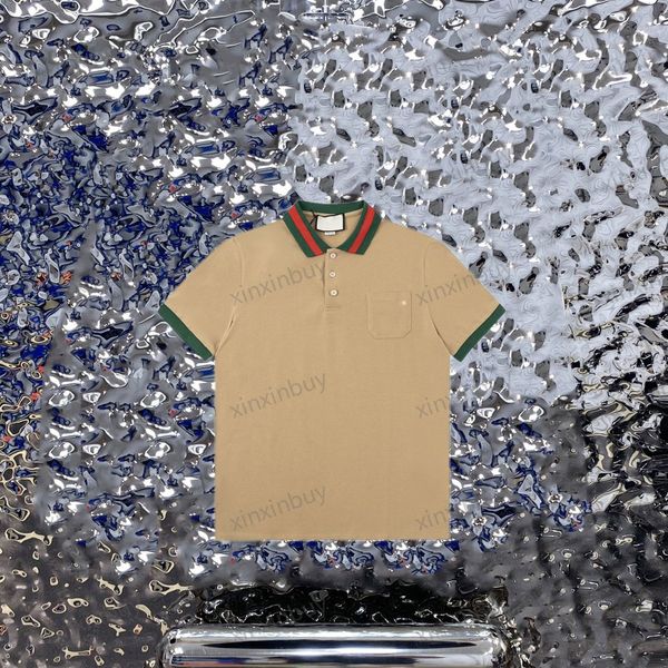 xinxinbuy men designer tee t shirt 23ss paris strip collar pocket embroidery short sleeve cotton women black white khaki s-2xl, Black;brown
xinxinbuy men designer tee t shirt 23ss paris strip collar pocket embroidery short sleeve cotton women black white khaki s-2xl, Black;brown