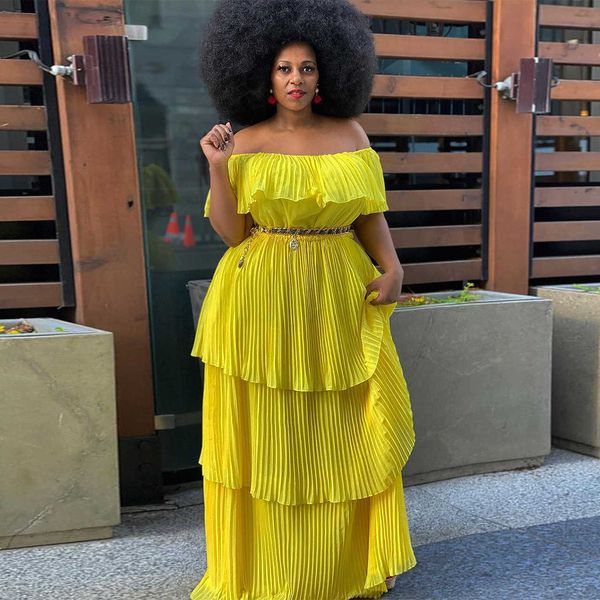 casual dresses 2023 yellow chiffon off shoulder slim fit beach holiday pleated long dress t230303, Black;gray
casual dresses 2023 yellow chiffon off shoulder slim fit beach holiday pleated long dress t230303, Black;gray